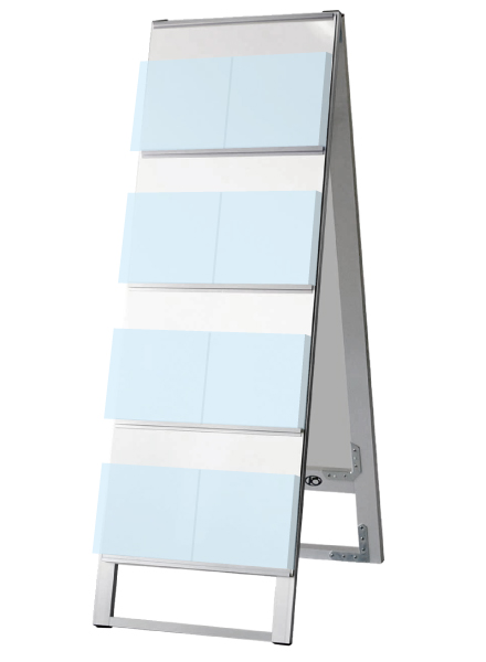 常磐精工 カタログスタンド看板 450幅4段両面 KSK-450X8R|【店舗用品】