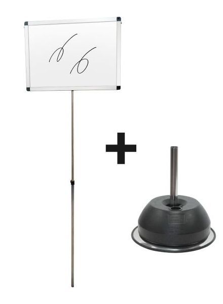 常磐精工 マーカースタンド プラカードポール ホワイトボード A2横ベースセット PCPWB-A2Y-2SET|【店舗用品】