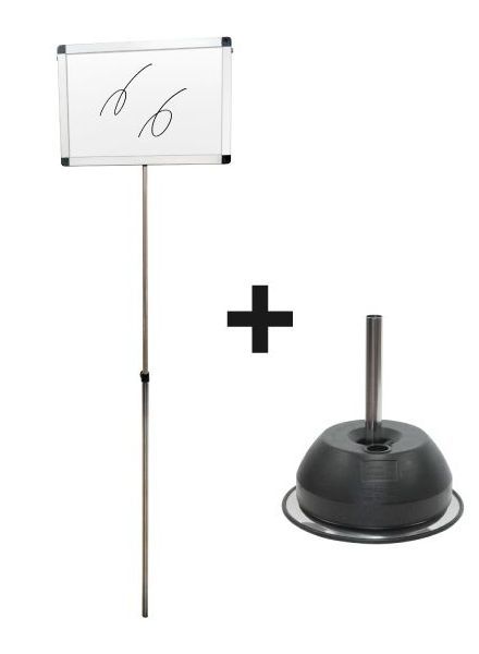 常磐精工 マーカースタンド プラカードポール ホワイトボード A3横ベースセット PCPWB-A3Y-2SET|【店舗用品】