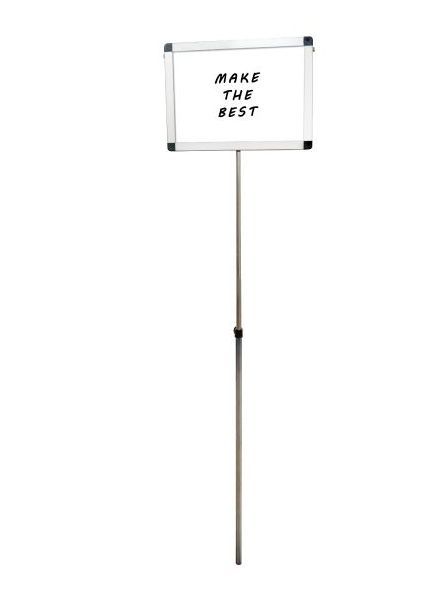 常磐精工 マーカースタンド プラカードポール ホワイトボード A4横 PCPWB-A4Y|【店舗用品】