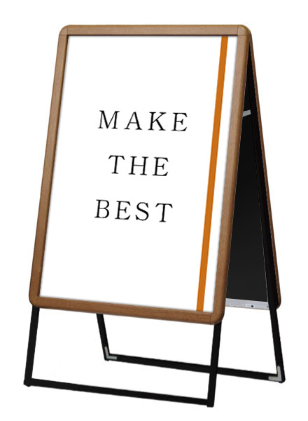 常磐精工 ポスタースタンド ポスターグリップスタンド看板 屋内用 A1 両面 木目 PGSK-A1RM|【店舗用品】