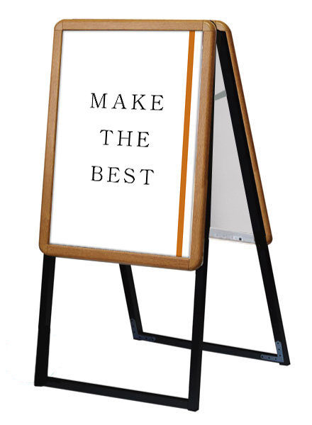 常磐精工 ポスタースタンド ポスターグリップスタンド看板 屋外用 A2 両面 木目 PGSK-A2RM-G|【店舗用品】