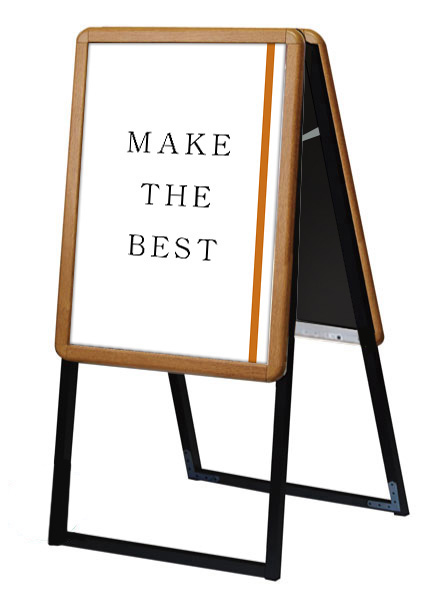 常磐精工 ポスタースタンド ポスターグリップスタンド看板 屋内用 A2 両面 木目 PGSK-A2RM|【店舗用品】