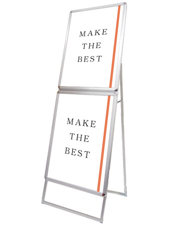 常磐精工 ポスタースタンド ポスターグリップスタンド看板コンビ(屋外用) A2A2片面シルバー PGSKC-A2A2KS-G|【店舗用品】