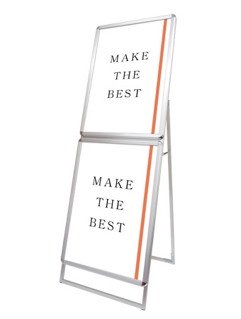 常磐精工 ポスタースタンド ポスターグリップスタンド看板コンビ(屋外用) B2B2片面シルバー PGSKC-B2B2KS-G|【店舗用品】