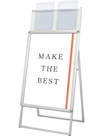 常磐精工 ポスタースタンド ポスターグリップスタンド看板カタログケース付(屋外用) A1片面シルバー PGSKK-A1KS-G|【店舗用品】