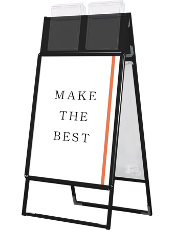 常磐精工 ポスタースタンド ポスターグリップスタンド看板カタログケース付(屋外用) A1両面ブラック PGSKK-A1RB-G|【店舗用品】