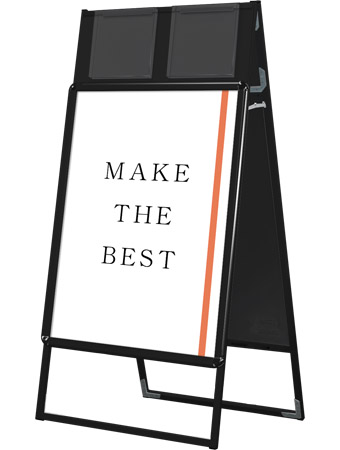 常磐精工 ポスタースタンド ポスターグリップスタンド看板カタログケース付(屋内用) A1両面ブラック PGSKK-A1RB|【店舗用品】