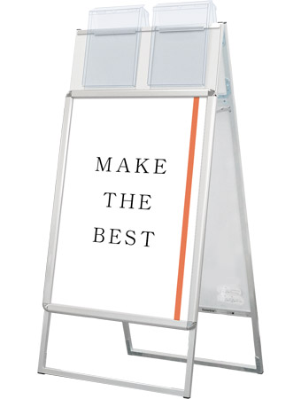 常磐精工 ポスタースタンド ポスターグリップスタンド看板カタログケース付(屋外用) A1両面シルバー PGSKK-A1RS-G|【店舗用品】