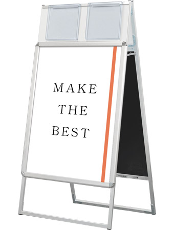 常磐精工 ポスタースタンド ポスターグリップスタンド看板カタログケース付(屋内用) A1両面シルバー PGSKK-A1RS|【店舗用品】