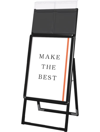 常磐精工 ポスタースタンド ポスターグリップスタンド看板カタログケース付(屋外用) A2片面ブラック PGSKK-A2KB-G|【店舗用品】