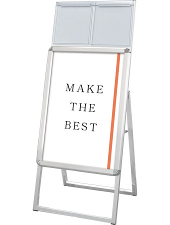 常磐精工 ポスタースタンド ポスターグリップスタンド看板カタログケース付(屋内用) A2片面シルバー PGSKK-A2KS|【店舗用品】