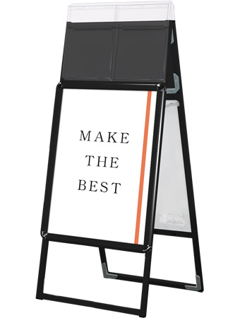 常磐精工 ポスタースタンド ポスターグリップスタンド看板カタログケース付(屋外用) A2両面ブラック PGSKK-A2RB-G|【店舗用品】