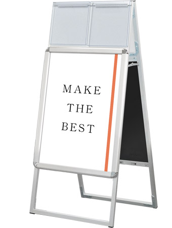 常磐精工 ポスタースタンド ポスターグリップスタンド看板カタログケース付(屋内用) A2両面シルバー PGSKK-A2RS|【店舗用品】