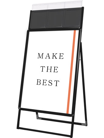 常磐精工 ポスタースタンド ポスターグリップスタンド看板カタログケース付(屋外用) B1片面ブラック PGSKK-B1KB-G|【店舗用品】