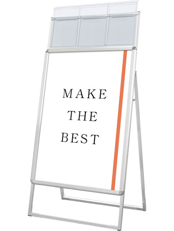 常磐精工 ポスタースタンド ポスターグリップスタンド看板カタログケース付(屋外用) B1片面シルバー PGSKK-B1KS-G|【店舗用品】
