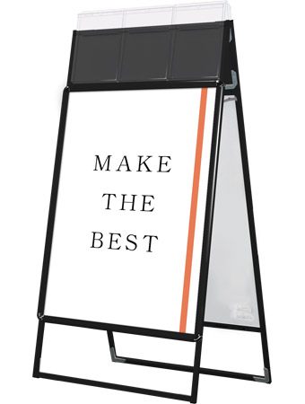 常磐精工 ポスタースタンド ポスターグリップスタンド看板カタログケース付(屋外用) B1両面ブラック PGSKK-B1RB-G|【店舗用品】