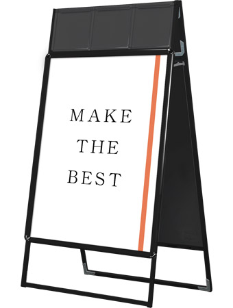 常磐精工 ポスタースタンド ポスターグリップスタンド看板カタログケース付(屋内用) B1両面ブラック PGSKK-B1RB|【店舗用品】