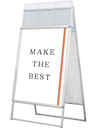 常磐精工 ポスタースタンド ポスターグリップスタンド看板カタログケース付(屋外用) B1両面シルバー PGSKK-B1RS-G|【店舗用品】