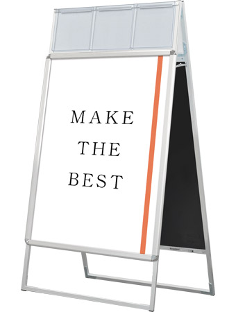 常磐精工 ポスタースタンド ポスターグリップスタンド看板カタログケース付(屋内用) B1両面シルバー PGSKK-B1RS|【店舗用品】