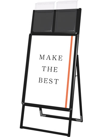 常磐精工 ポスタースタンド ポスターグリップスタンド看板カタログケース付(屋外用) B2片面ブラック PGSKK-B2KB-G|【店舗用品】