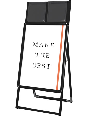 常磐精工 ポスタースタンド ポスターグリップスタンド看板カタログケース付(屋内用) B2片面ブラック PGSKK-B2KB|【店舗用品】