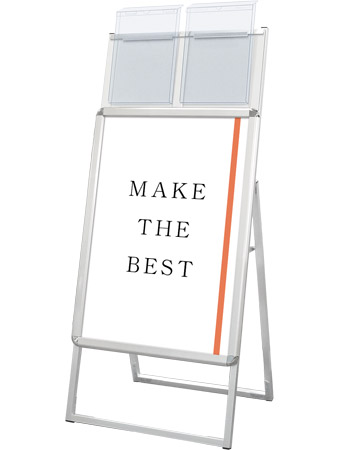 常磐精工 ポスタースタンド ポスターグリップスタンド看板カタログケース付(屋外用) B2片面シルバー PGSKK-B2KS-G|【店舗用品】