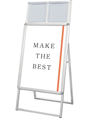 常磐精工 ポスタースタンド ポスターグリップスタンド看板カタログケース付(屋内用) B2片面シルバー PGSKK-B2KS|【店舗用品】