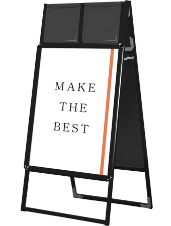 常磐精工 ポスタースタンド ポスターグリップスタンド看板カタログケース付(屋内用) B2両面ブラック PGSKK-B2RB|【店舗用品】