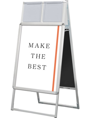 常磐精工 ポスタースタンド ポスターグリップスタンド看板カタログケース付(屋内用) B2両面シルバー PGSKK-B2RS|【店舗用品】