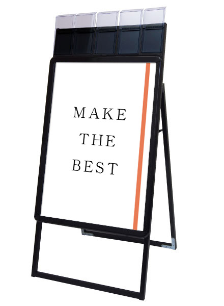 常磐精工 ポスタースタンド ポスターグリップスタンド看板パンフレットケース付(屋外用) A1片面ブラック PGSKP-A1KB-G|【店舗用品】