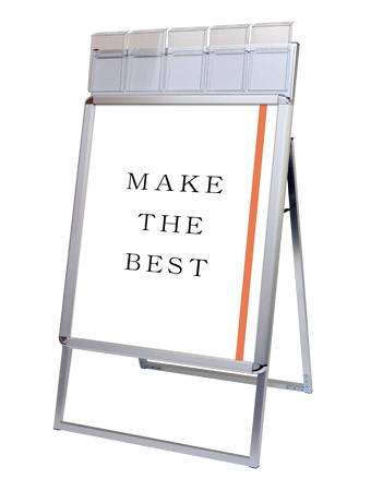 常磐精工 ポスタースタンド ポスターグリップスタンド看板パンフレットケース付(屋外用) A1片面シルバー PGSKP-A1KS-G|【店舗用品】