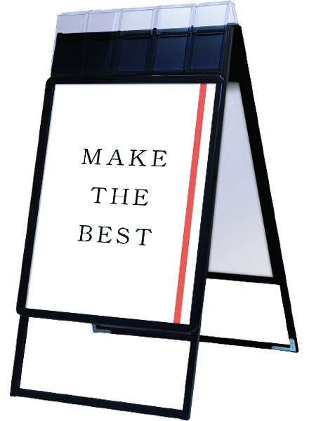 常磐精工 ポスタースタンド ポスターグリップスタンド看板パンフレットケース付(屋外用) A1両面ブラック PGSKP-A1RB-G|【店舗用品】