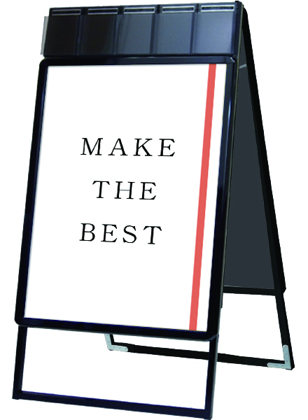 常磐精工 ポスタースタンド ポスターグリップスタンド看板パンフレットケース付(屋内用) A1両面ブラック PGSKP-A1RB|【店舗用品】