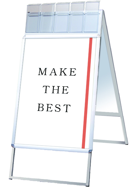 常磐精工 ポスタースタンド ポスターグリップスタンド看板パンフレットケース付(屋外用) A1両面シルバー PGSKP-A1RS-G|【店舗用品】