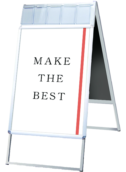 常磐精工 ポスタースタンド ポスターグリップスタンド看板パンフレットケース付(屋内用) A1両面シルバー PGSKP-A1RS|【店舗用品】