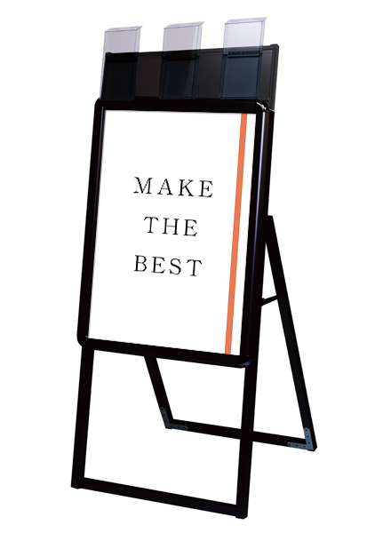 常磐精工 ポスタースタンド ポスターグリップスタンド看板パンフレットケース付(屋外用) A2片面ブラック PGSKP-A2KB-G|【店舗用品】