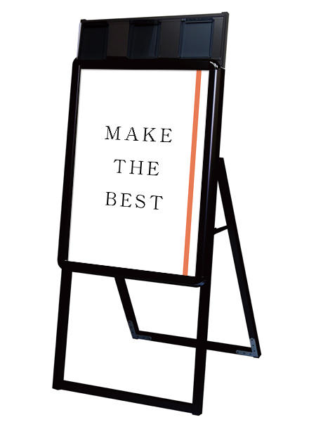 常磐精工 ポスタースタンド ポスターグリップスタンド看板パンフレットケース付(屋内用) A2片面ブラック PGSKP-A2KB|【店舗用品】