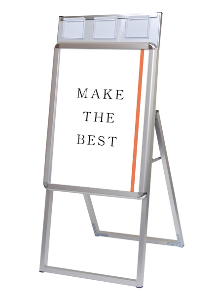 常磐精工 ポスタースタンド ポスターグリップスタンド看板パンフレットケース付(屋内用) A2片面シルバー PGSKP-A2KS|【店舗用品】