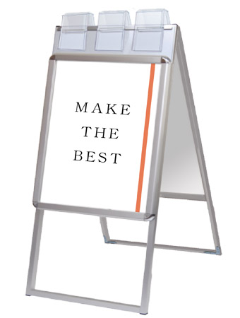 常磐精工 ポスタースタンド ポスターグリップスタンド看板パンフレットケース付(屋外用) A2両面シルバー PGSKP-A2RS-G|【店舗用品】