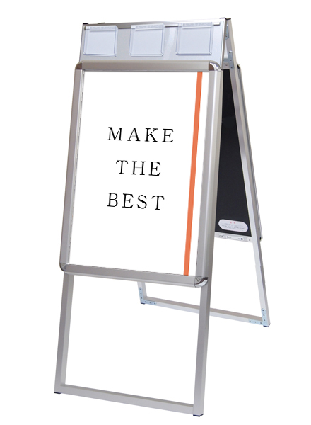 常磐精工 ポスタースタンド ポスターグリップスタンド看板パンフレットケース付(屋内用) A2両面シルバー PGSKP-A2RS|【店舗用品】