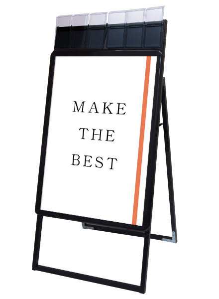 常磐精工 ポスタースタンド ポスターグリップスタンド看板パンフレットケース付(屋外用) B1片面ブラック PGSKP-B1KB-G|【店舗用品】