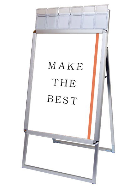 常磐精工 ポスタースタンド ポスターグリップスタンド看板パンフレットケース付(屋外用) B1片面シルバー PGSKP-B1KS-G|【店舗用品】