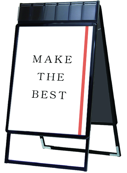 常磐精工 ポスタースタンド ポスターグリップスタンド看板パンフレットケース付(屋内用) B1両面ブラック PGSKP-B1RB|【店舗用品】