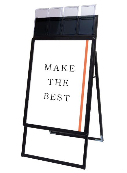 常磐精工 ポスタースタンド ポスターグリップスタンド看板パンフレットケース付(屋外用) B2片面ブラック PGSKP-B2KB-G|【店舗用品】