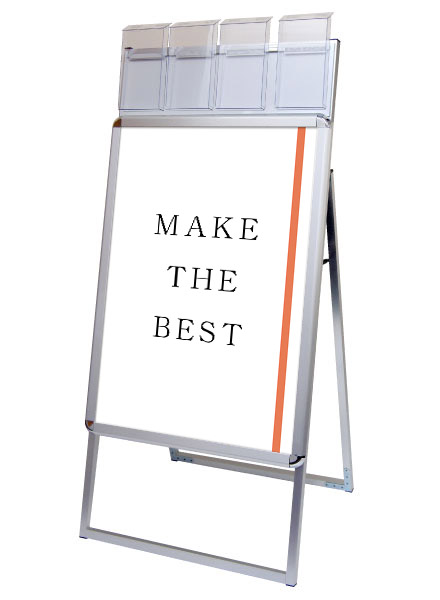 常磐精工 ポスタースタンド ポスターグリップスタンド看板パンフレットケース付(屋外用) B2片面シルバー PGSKP-B2KS-G|【店舗用品】