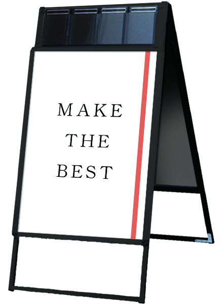 常磐精工 ポスタースタンド ポスターグリップスタンド看板パンフレットケース付(屋内用) B2両面ブラック PGSKP-B2RB|【店舗用品】