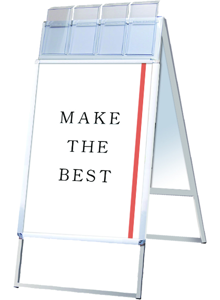 常磐精工 ポスタースタンド ポスターグリップスタンド看板パンフレットケース付(屋外用) B2両面シルバー PGSKP-B2RS-G|【店舗用品】