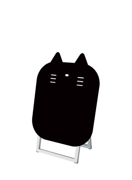 常磐精工 マーカースタンド ポップルスタンド看板シルエット 45×60片面ブラック ネコ形 PPSKSL45X60K-CAT|【店舗用品】