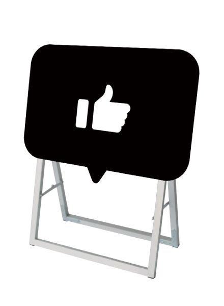 常磐精工 マーカースタンド ポップルスタンド看板シルエット 60×45片面ブラック いいね形（指） PPSKSL60X45K-GOO|【店舗用品】